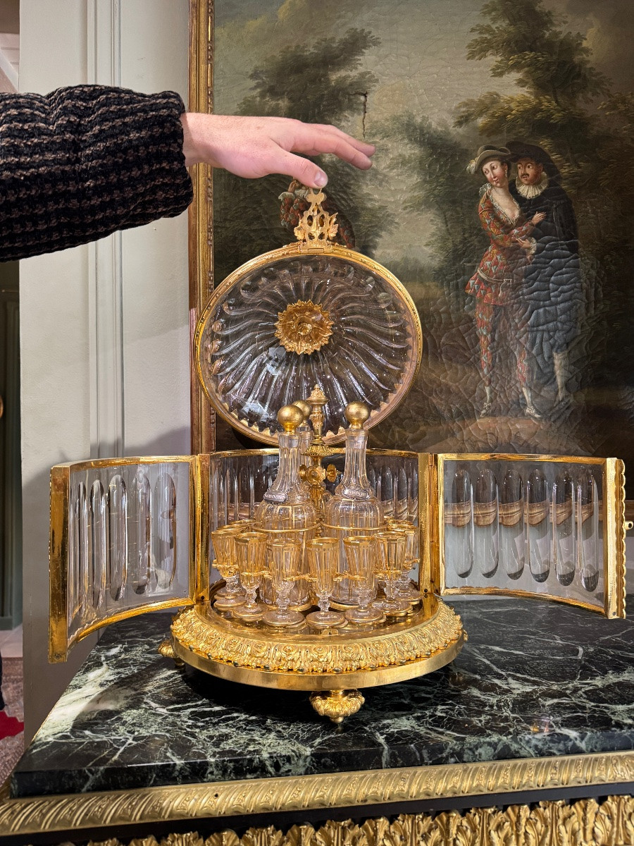 Cave à liqueur en cristal taillé attribuée à Baccarat -photo-6