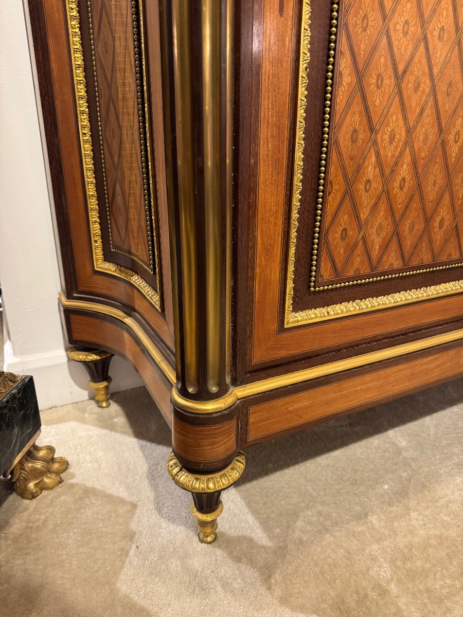 Marquetry Side Table Attributed To Guillaume Grohe-photo-1