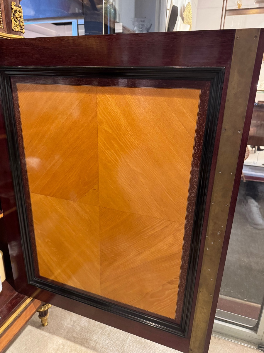 Marquetry Side Table Attributed To Guillaume Grohe-photo-4