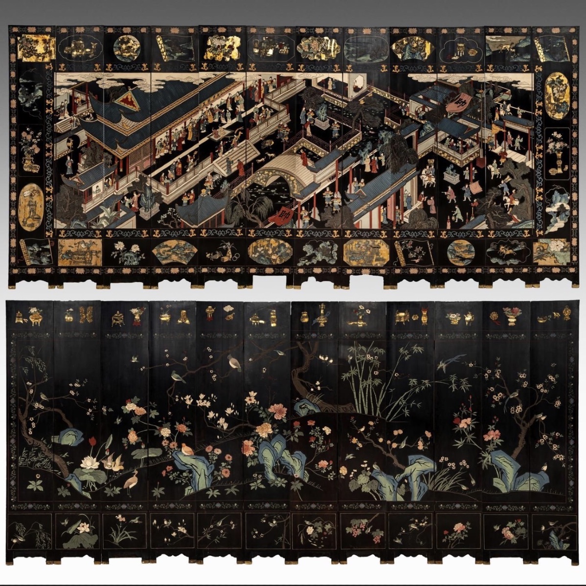 Monumental Chinese Coromandel Lacquer Screen, First Half Of The 20th Century 