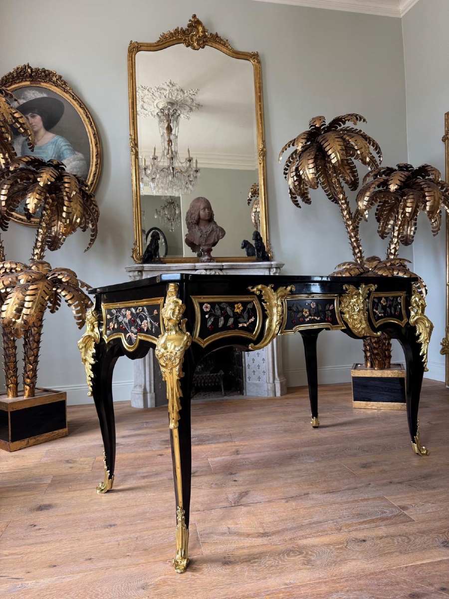 Flat Desk With Hardstone Inlay Attributed To Mathieu Befort -photo-2