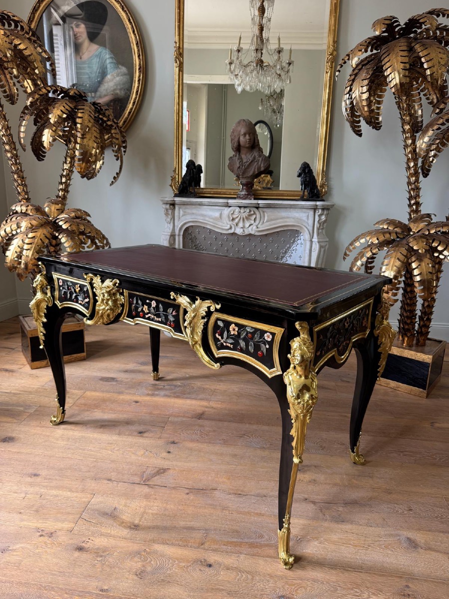 Flat Desk With Hardstone Inlay Attributed To Mathieu Befort -photo-4