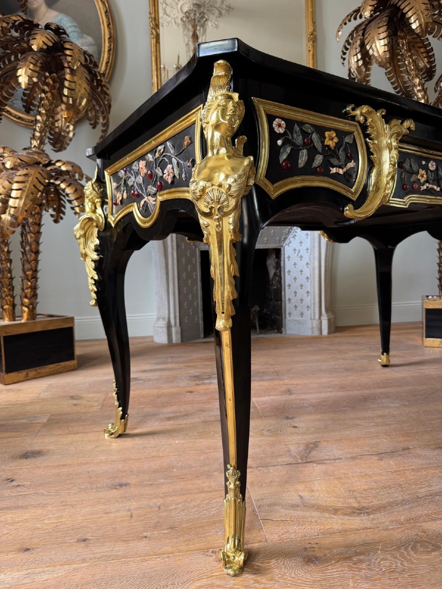 Flat Desk With Hardstone Inlay Attributed To Mathieu Befort -photo-1