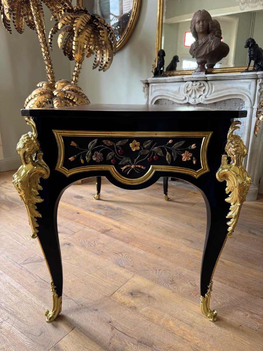 Flat Desk With Hardstone Inlay Attributed To Mathieu Befort -photo-5