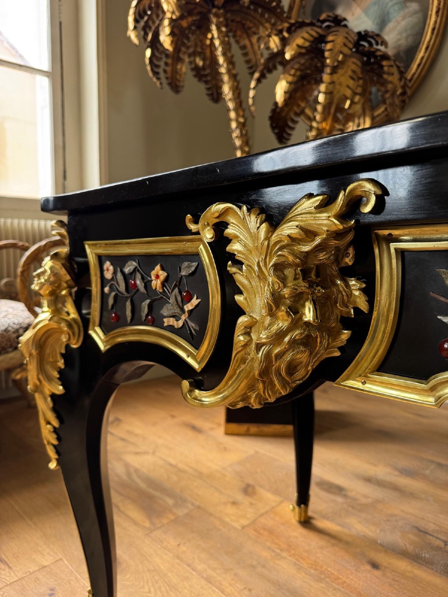 Flat Desk With Hardstone Inlay Attributed To Mathieu Befort -photo-6