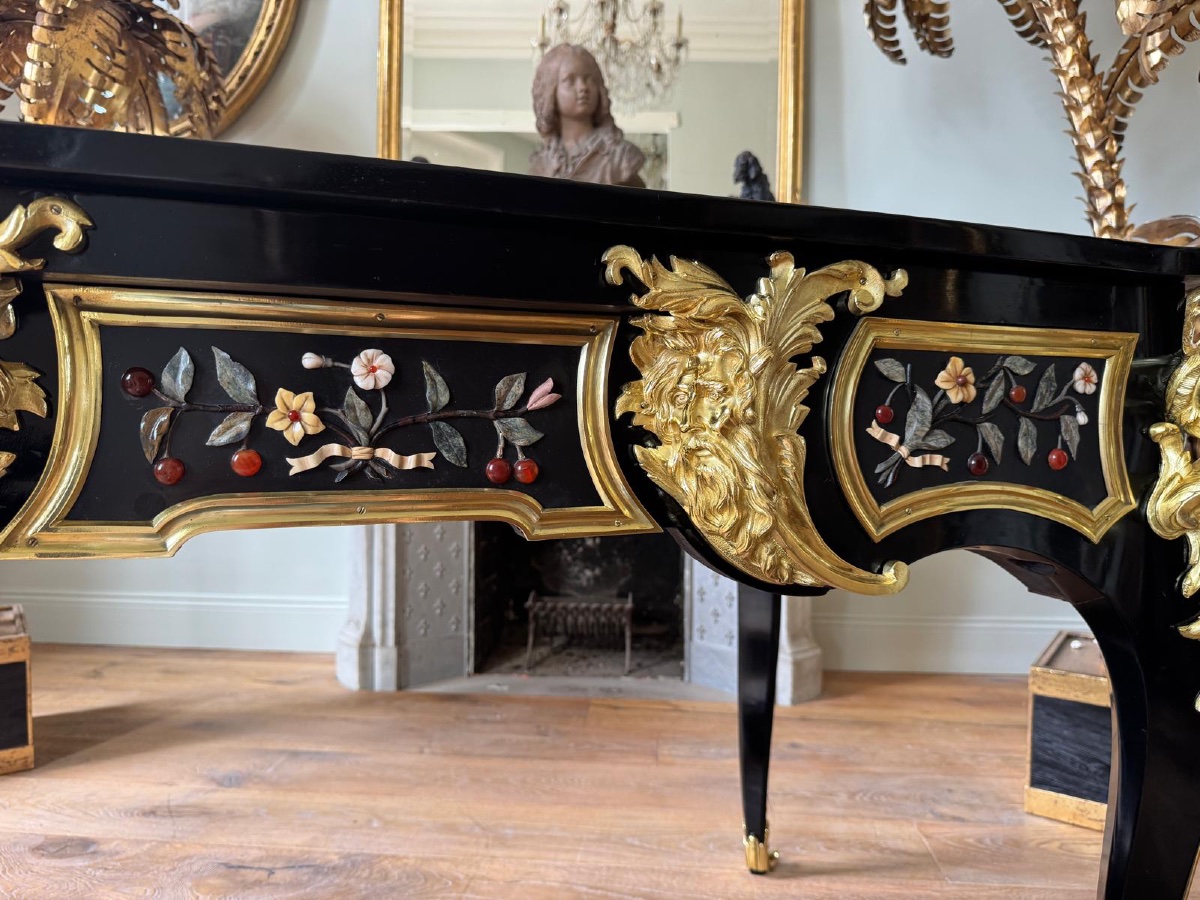 Flat Desk With Hardstone Inlay Attributed To Mathieu Befort -photo-7