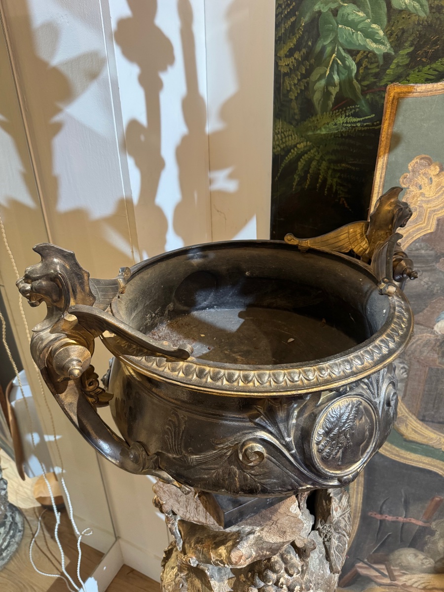 Val D’osne Cast-iron Vase By Durenne, 19th Century -photo-3