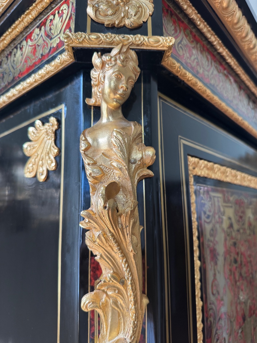 Napoleon III-era Boulle Marquetry Cabinet -photo-4