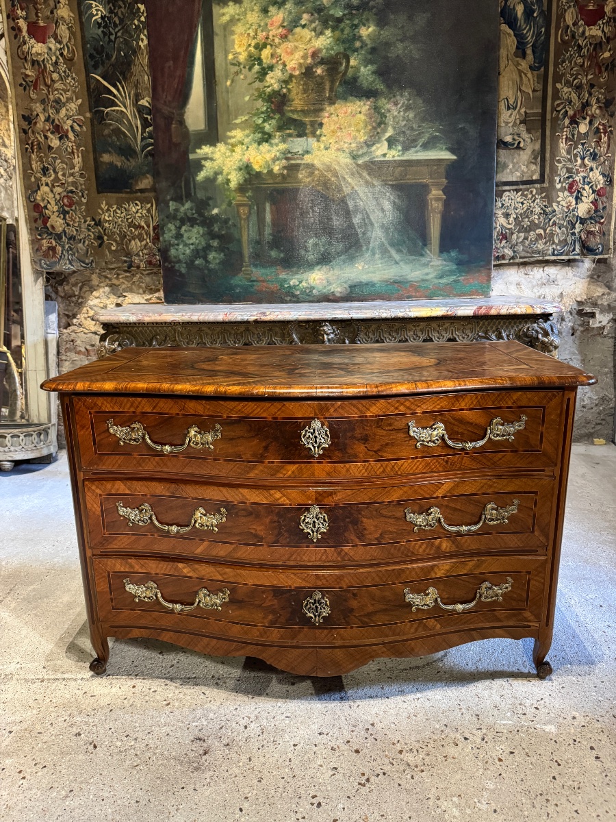 Commode d’époque Louis XV Alsacienne en marqueterie XVIII ème siècle -photo-2
