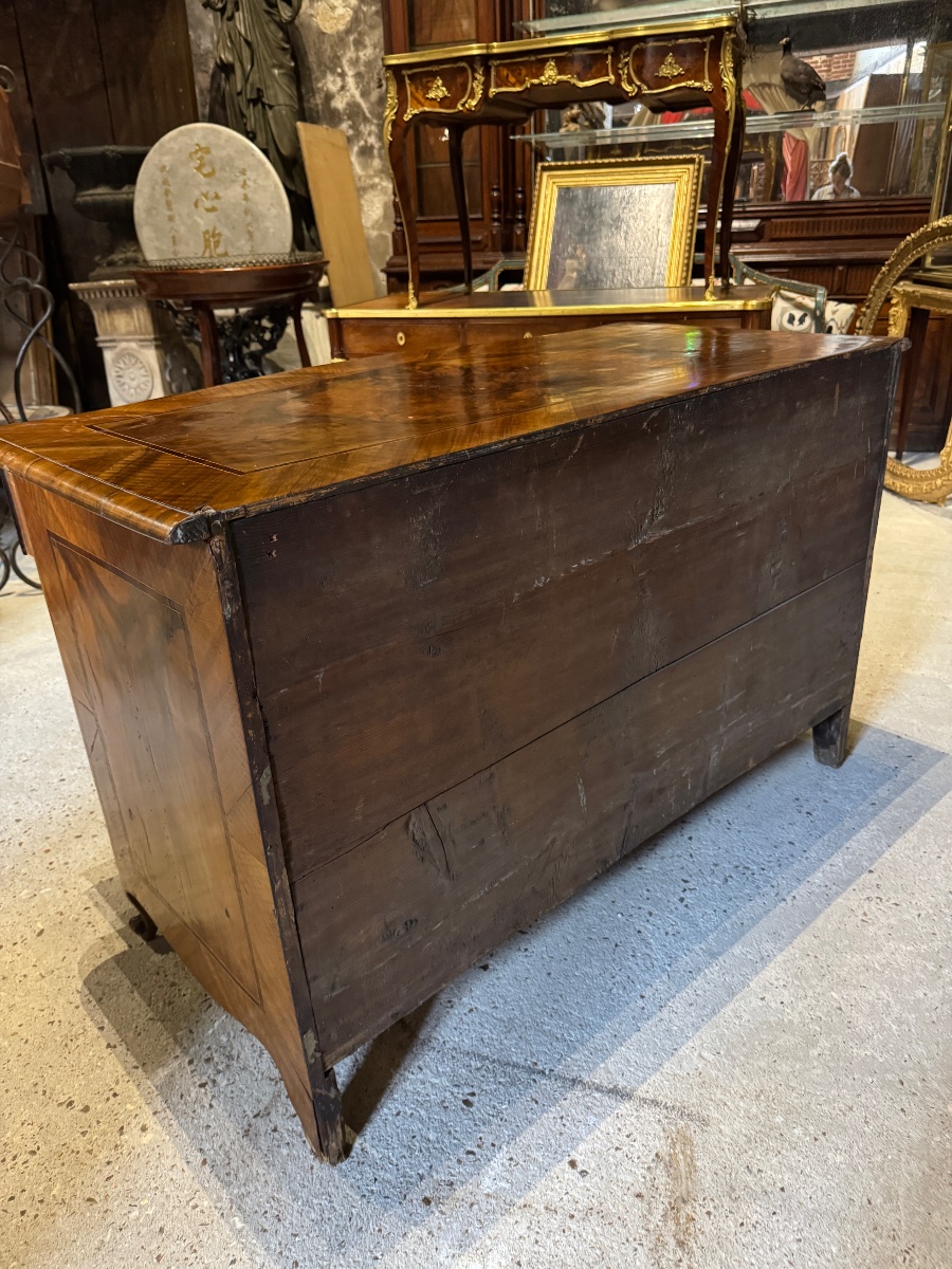 Commode d’époque Louis XV Alsacienne en marqueterie XVIII ème siècle -photo-3