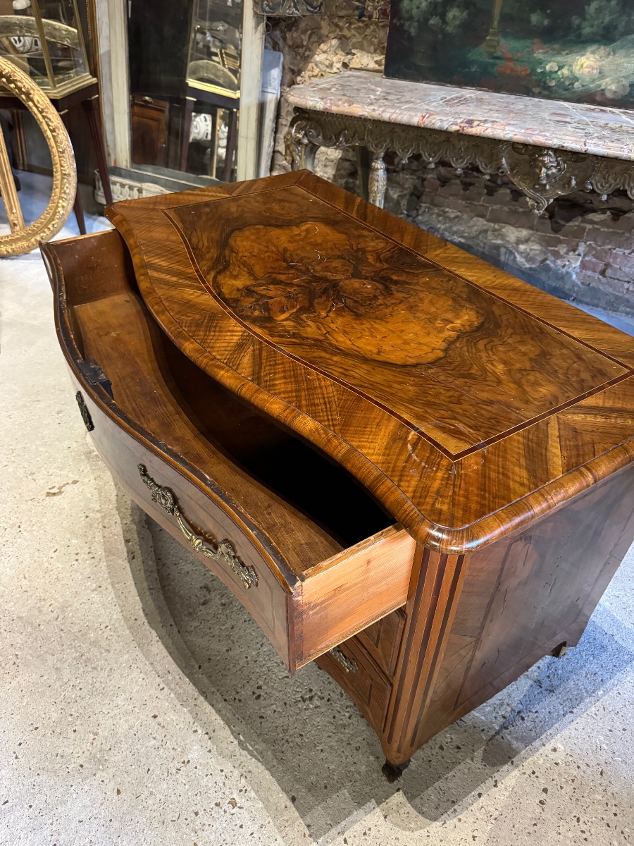 Commode d’époque Louis XV Alsacienne en marqueterie XVIII ème siècle -photo-4