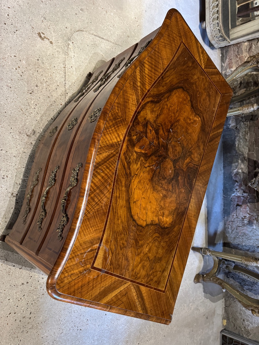 Commode d’époque Louis XV Alsacienne en marqueterie XVIII ème siècle -photo-6