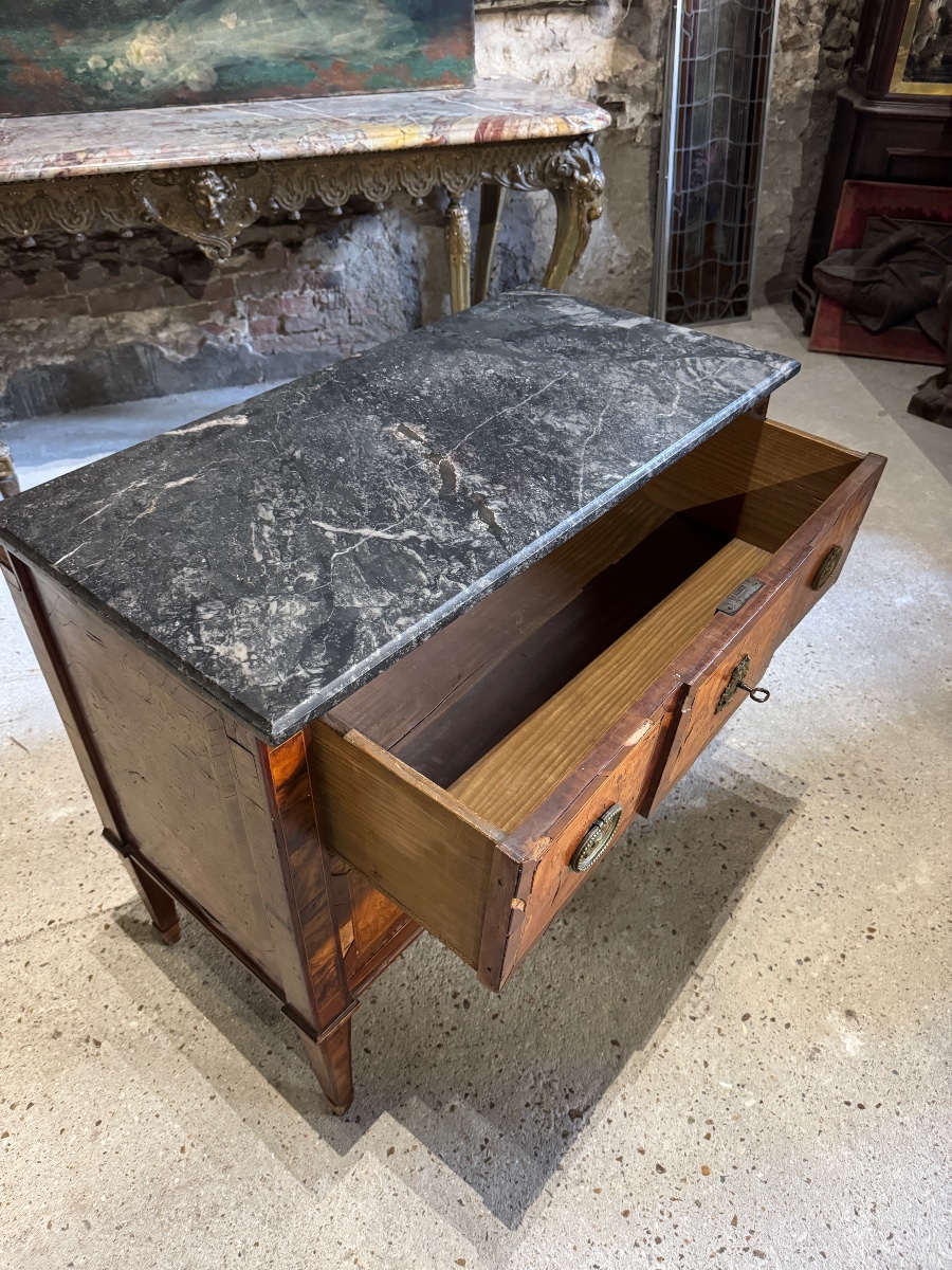 Commode alsacienne d’époque Louis XVI en marqueterie XVIII ème siècle -photo-8