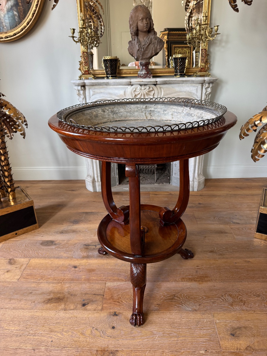 19th-century Empire-style Mahogany Planter -photo-2