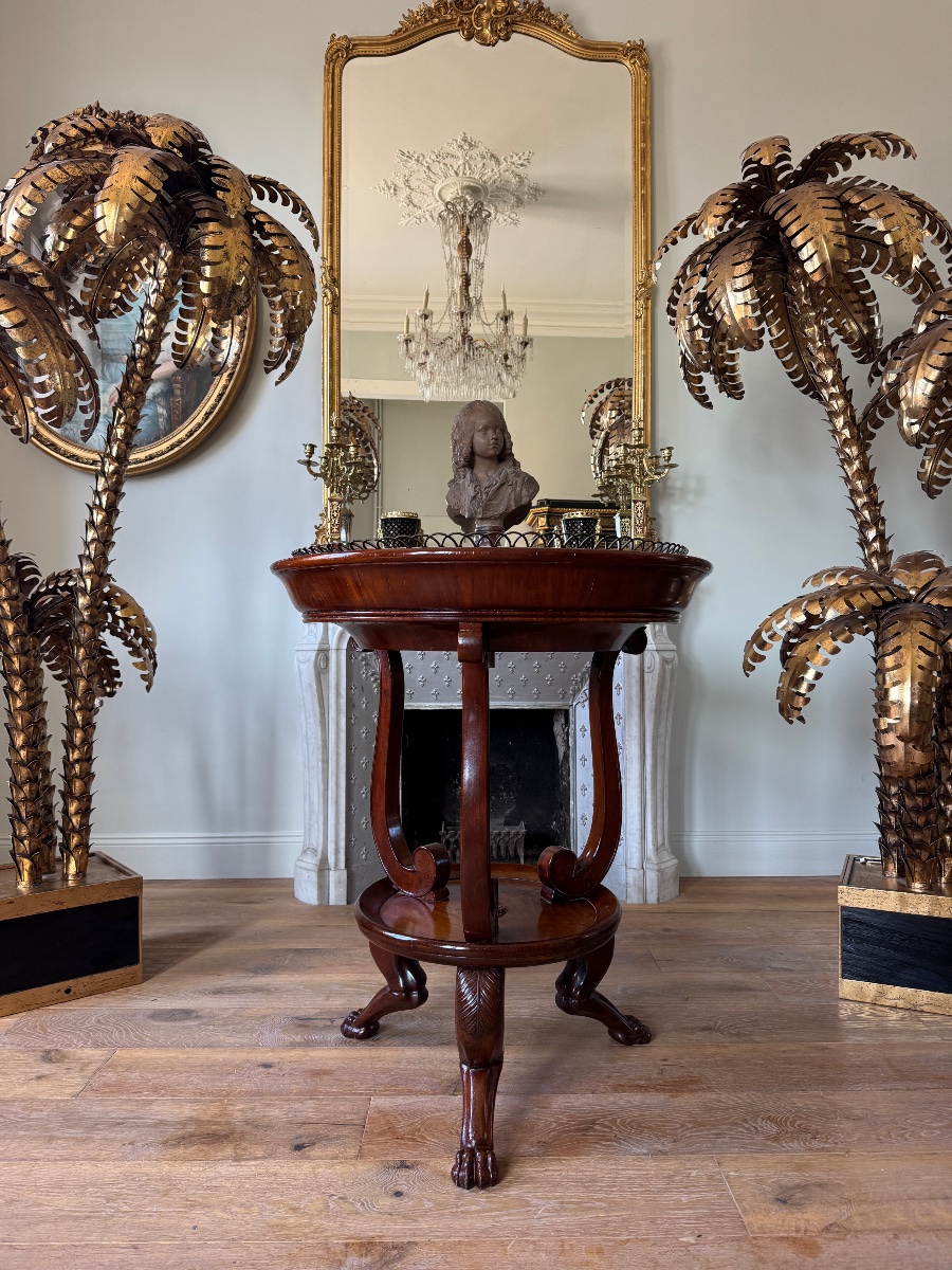 19th-century Empire-style Mahogany Planter -photo-3