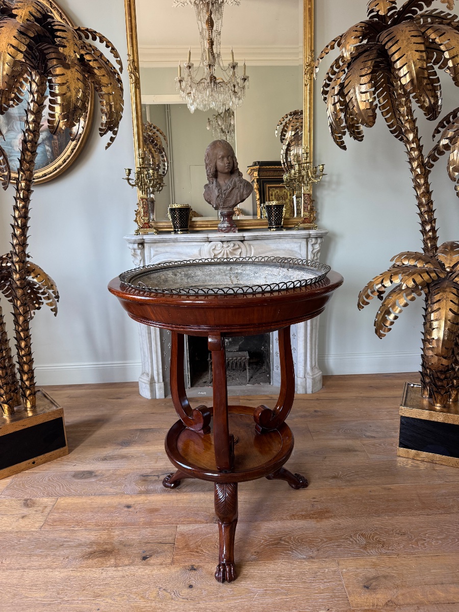 19th-century Empire-style Mahogany Planter -photo-4