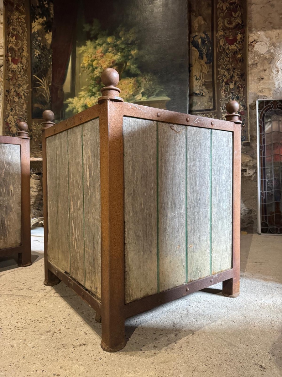 Paire de monumentaux bacs à Orangers du milieu du 20 ème siècle -photo-2