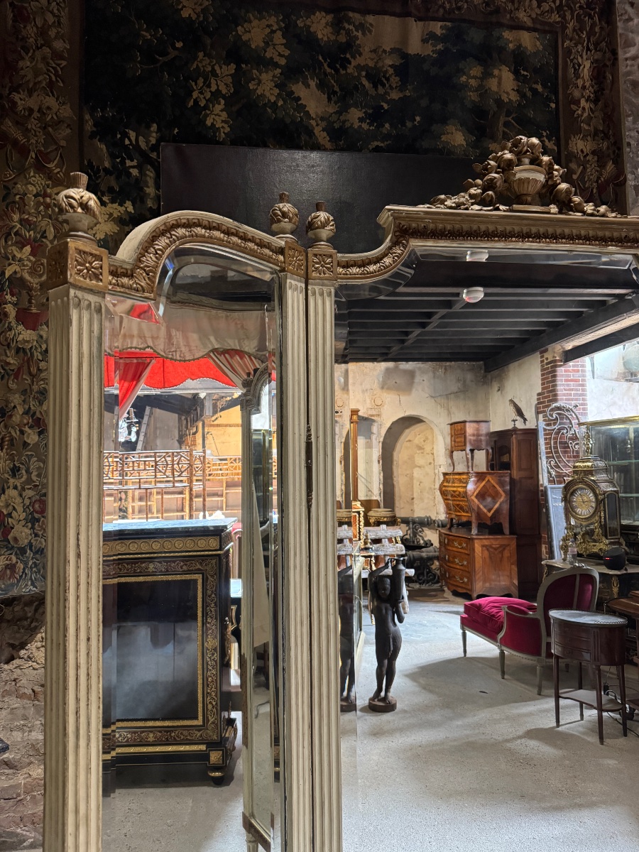 Louis XVI-style Triptych Mirror From The Napoleon III Era -photo-3