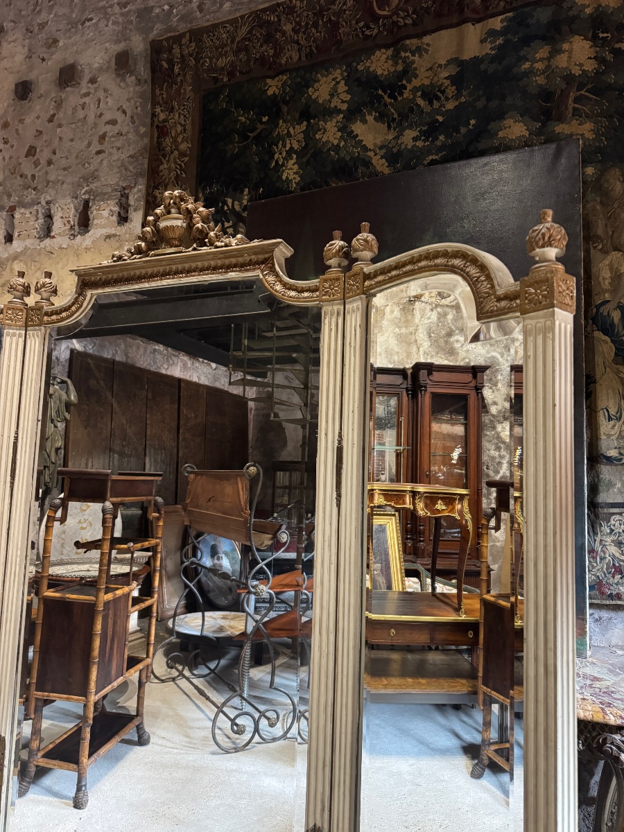 Louis XVI-style Triptych Mirror From The Napoleon III Era -photo-4