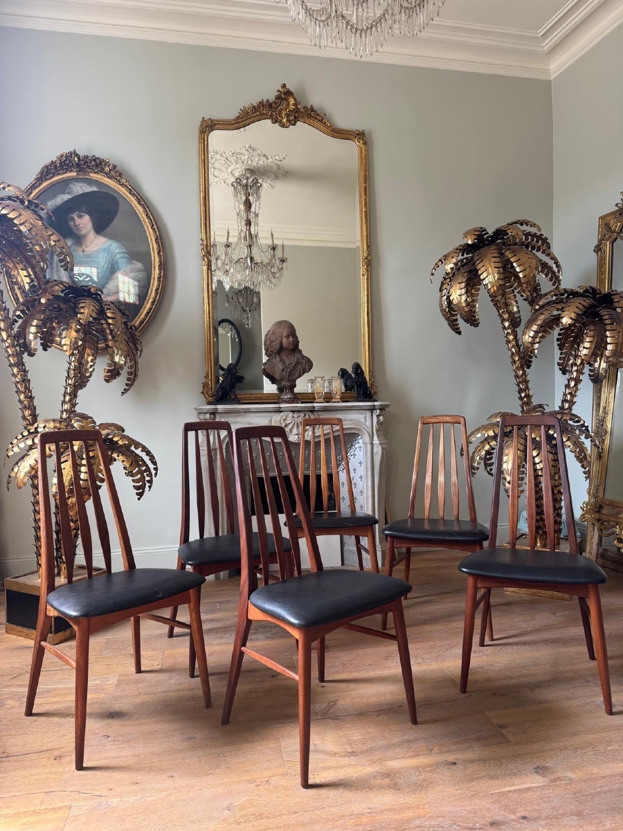 Set Of 6 "eva" Dining Chairs By Niels Koefoed, Danish, Made Of Rosewood-photo-2