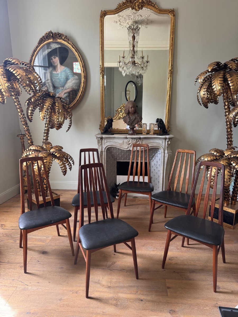 Set Of 6 "eva" Dining Chairs By Niels Koefoed, Danish, Made Of Rosewood-photo-4