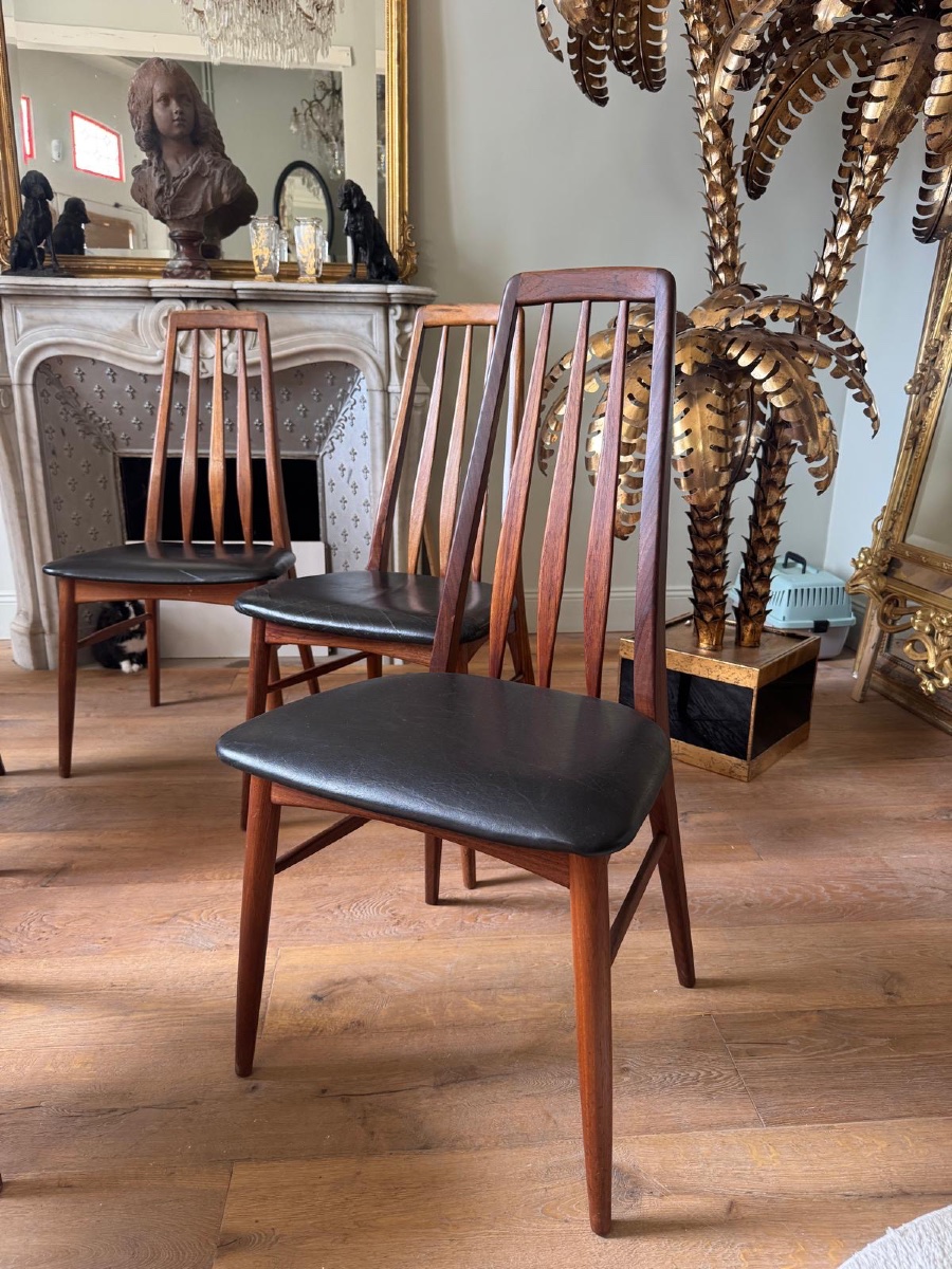 Set Of 6 "eva" Dining Chairs By Niels Koefoed, Danish, Made Of Rosewood-photo-1