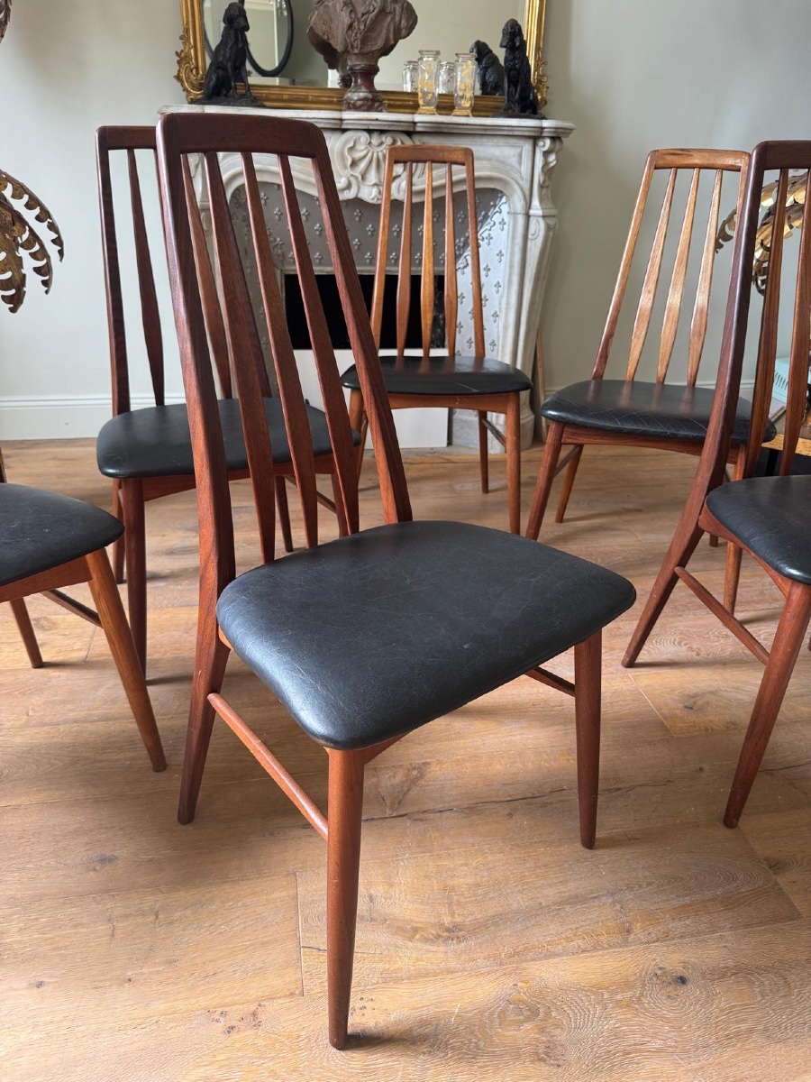 Set Of 6 "eva" Dining Chairs By Niels Koefoed, Danish, Made Of Rosewood-photo-2