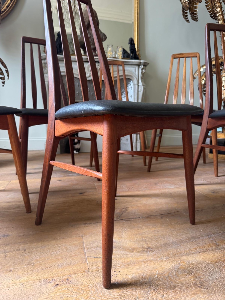 Set Of 6 "eva" Dining Chairs By Niels Koefoed, Danish, Made Of Rosewood-photo-4