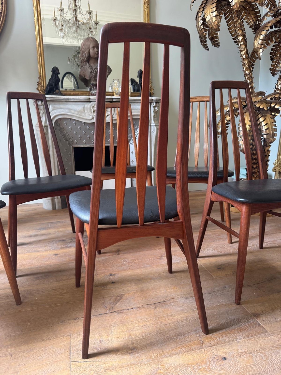 Set Of 6 "eva" Dining Chairs By Niels Koefoed, Danish, Made Of Rosewood-photo-5