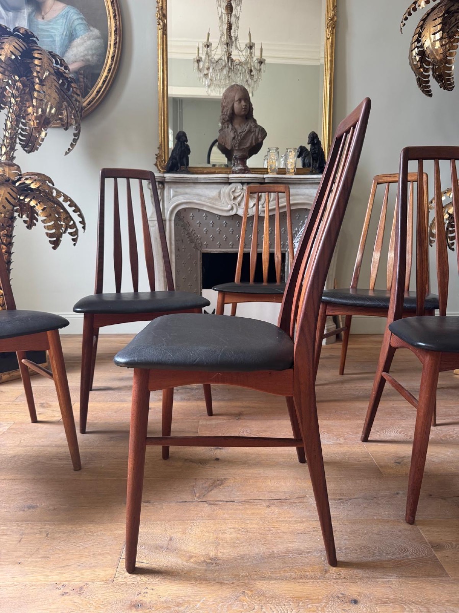Set Of 6 "eva" Dining Chairs By Niels Koefoed, Danish, Made Of Rosewood-photo-7
