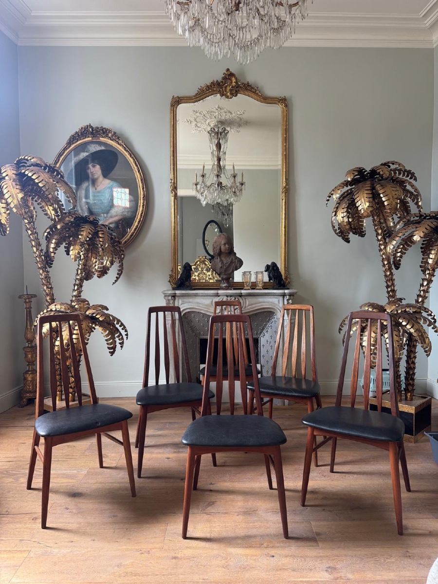 Set Of 6 "eva" Dining Chairs By Niels Koefoed, Danish, Made Of Rosewood