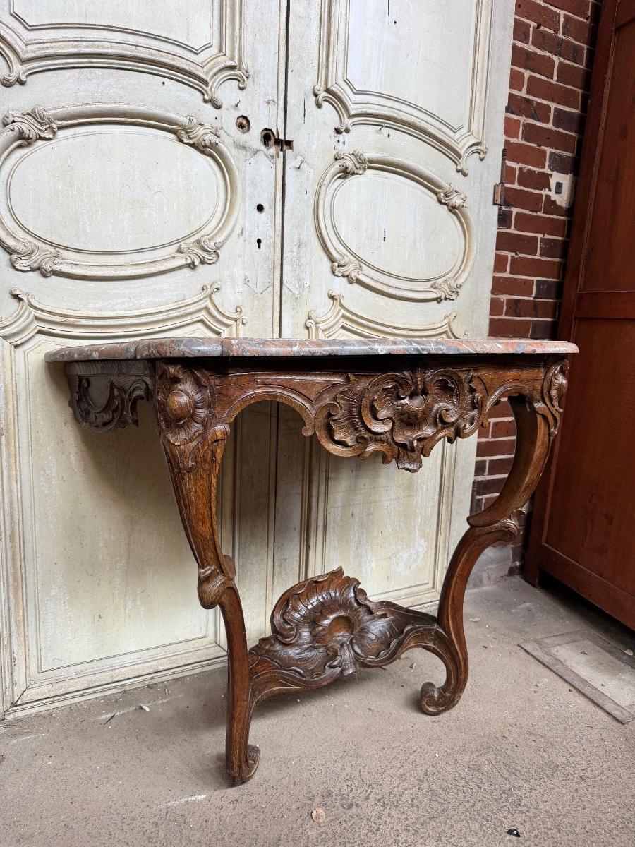 Louis XV-style Oak Console Table, 18th Century -photo-2