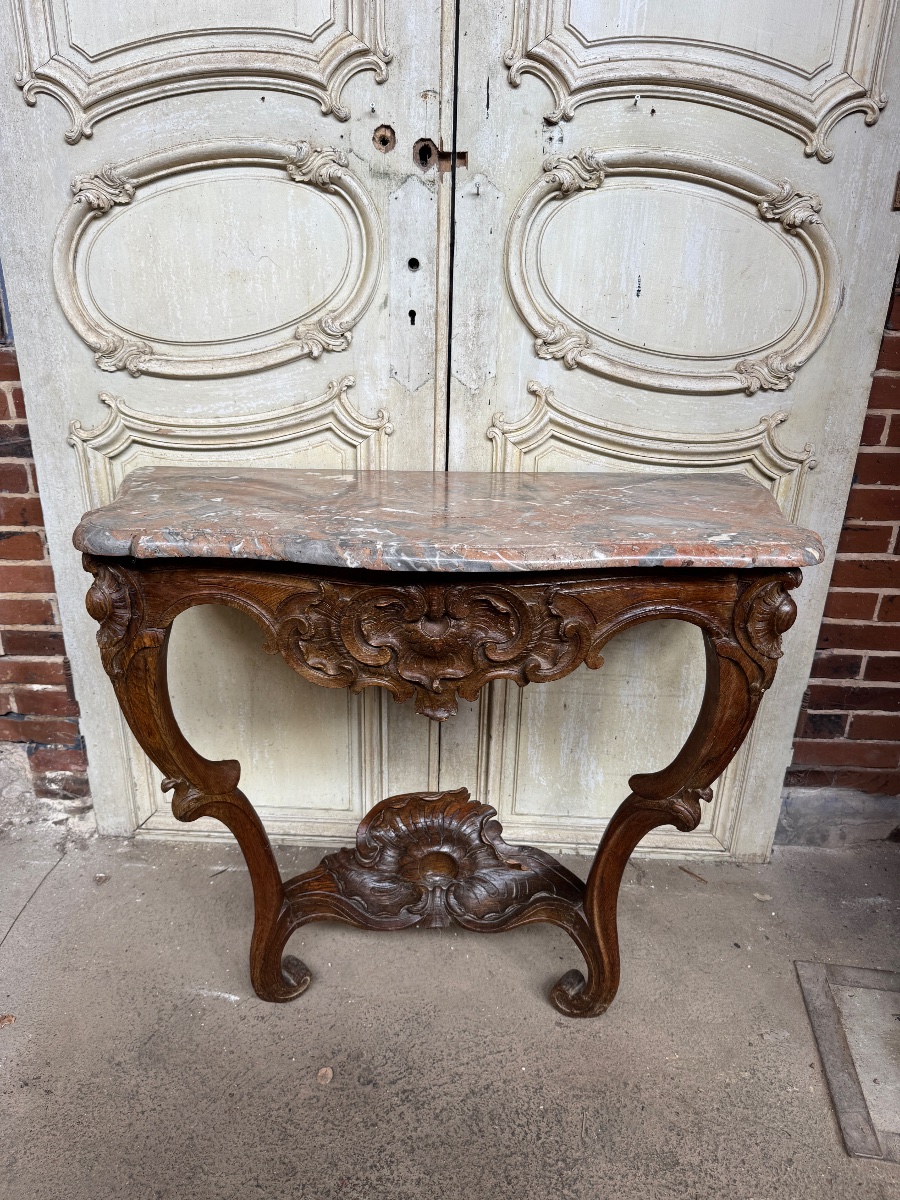 Louis XV-style Oak Console Table, 18th Century -photo-3