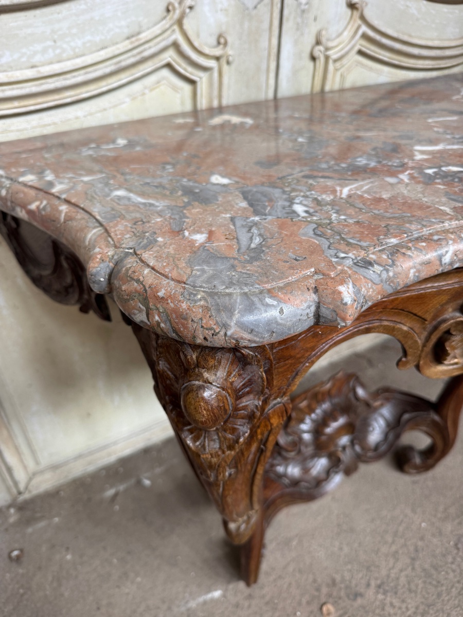 Louis XV-style Oak Console Table, 18th Century -photo-4