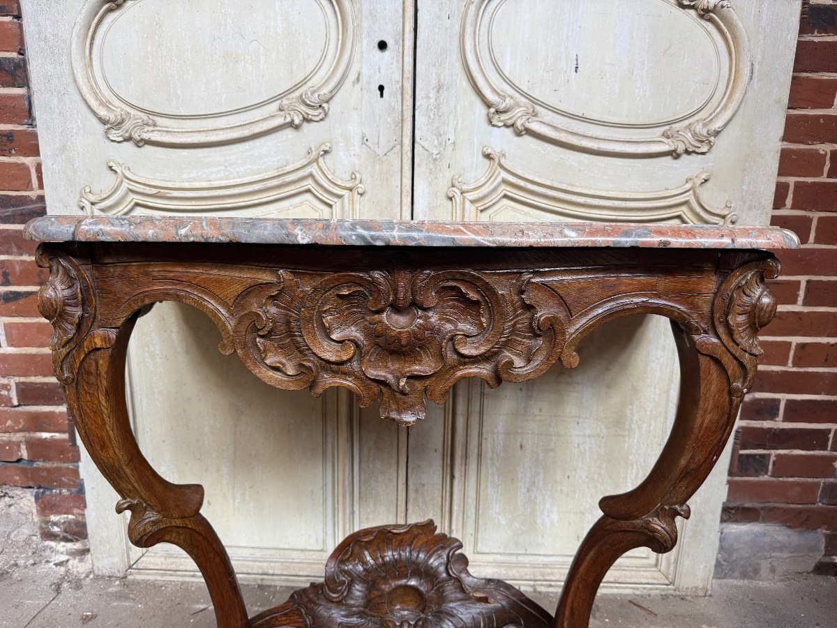 Louis XV-style Oak Console Table, 18th Century -photo-6