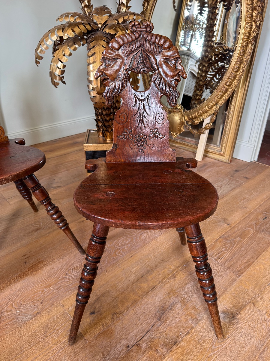 Set Of 4 Chairs With 19th-century Grotesque Motifs -photo-8