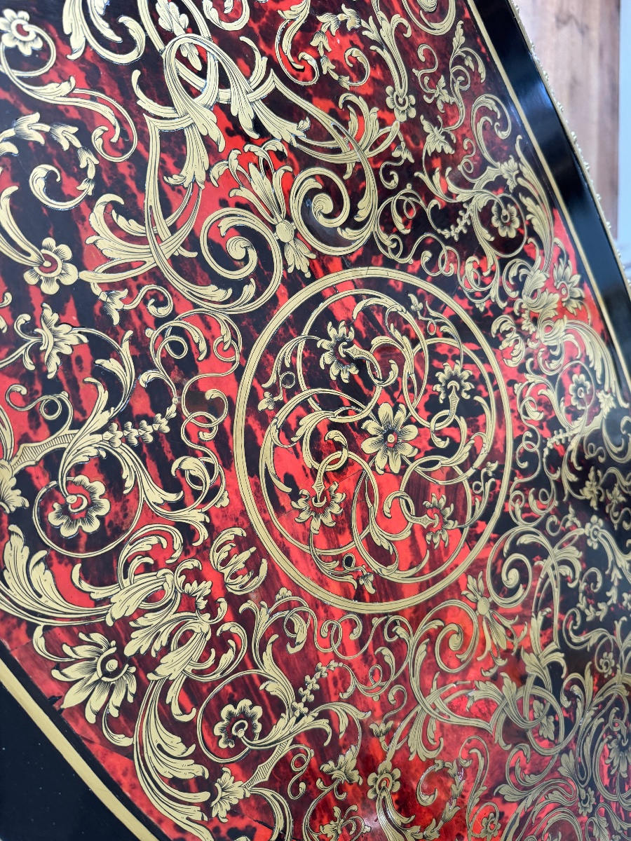 Boulle-style Marquetry Desk Signed By Thomas Willson, 19th Century -photo-4