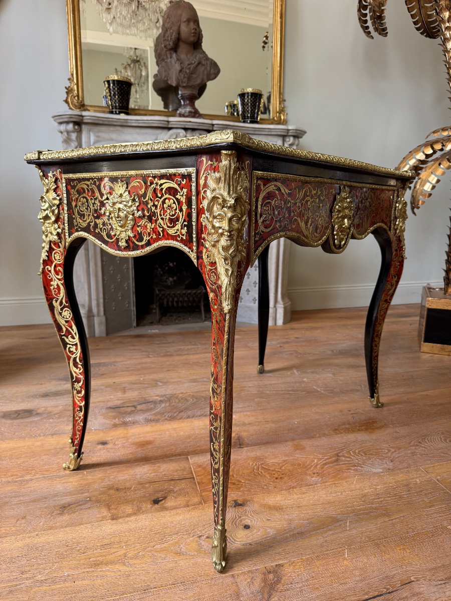 Boulle-style Marquetry Desk Signed By Thomas Willson, 19th Century -photo-6