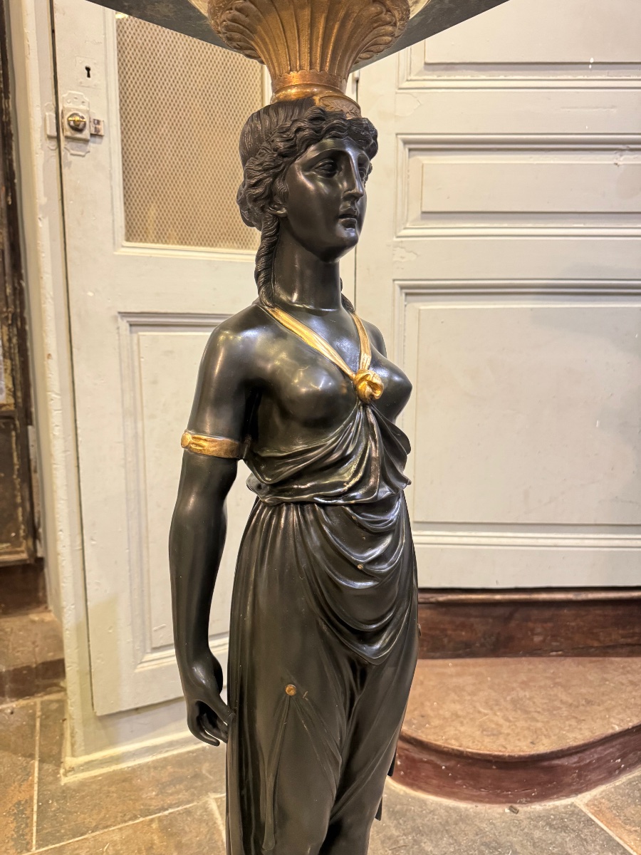 Empire-style Caryatid Column From The Napoleonic III Period-photo-3