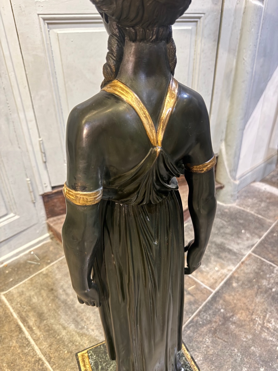 Empire-style Caryatid Column From The Napoleonic III Period-photo-4