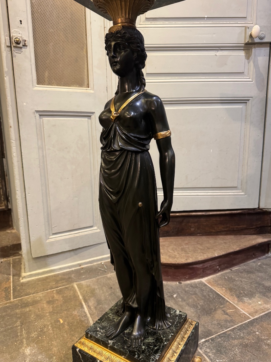 Empire-style Caryatid Column From The Napoleonic III Period-photo-2