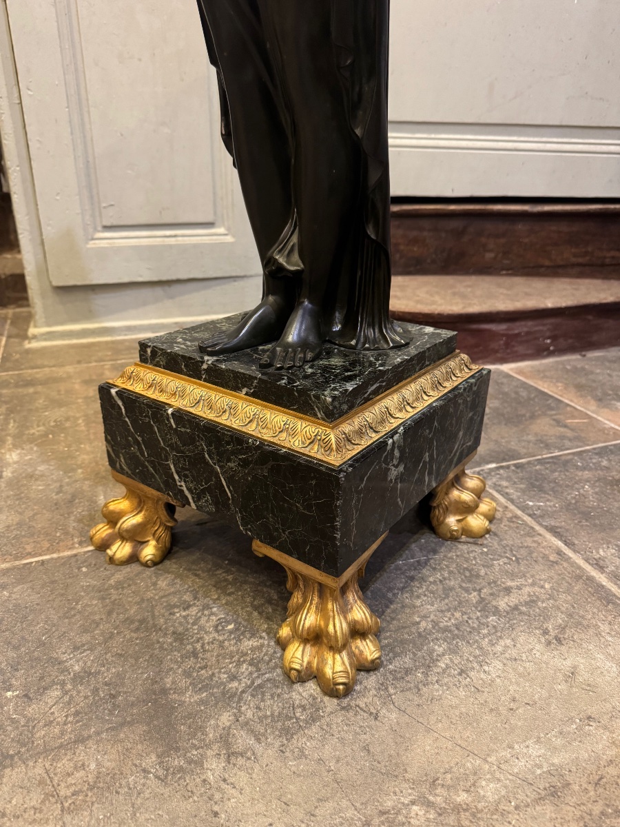 Empire-style Caryatid Column From The Napoleonic III Period-photo-3