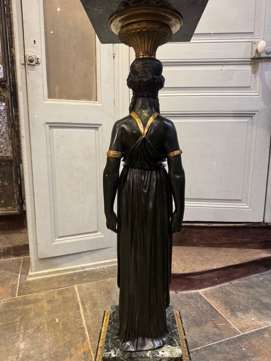 Empire-style Caryatid Column From The Napoleonic III Period-photo-6