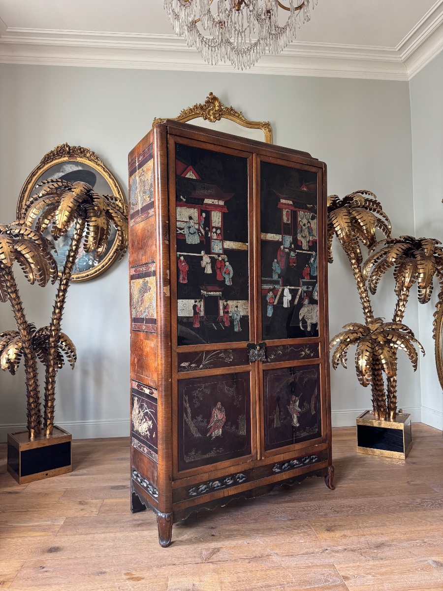 Armoire en laque de Chine panneaux du XVIII ème siècle -photo-2
