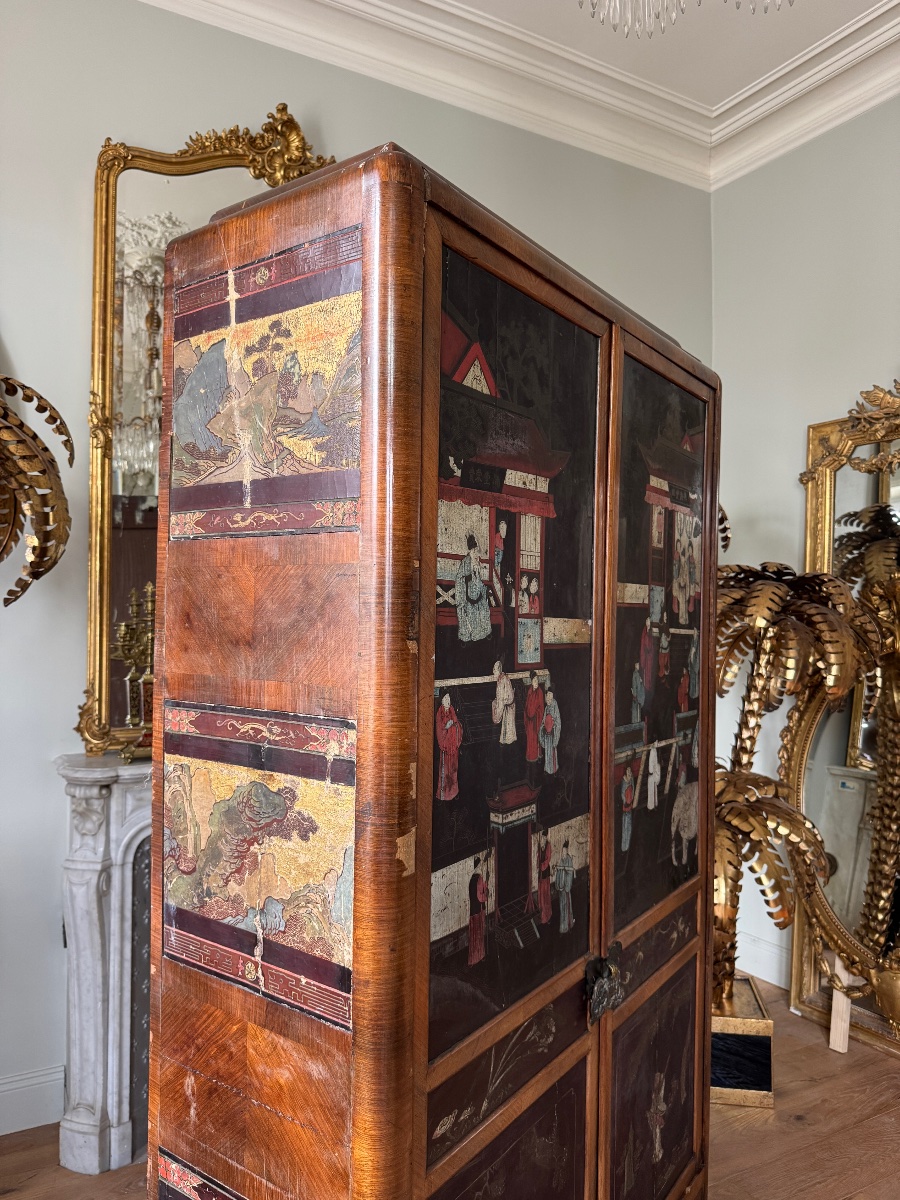 Armoire en laque de Chine panneaux du XVIII ème siècle -photo-4