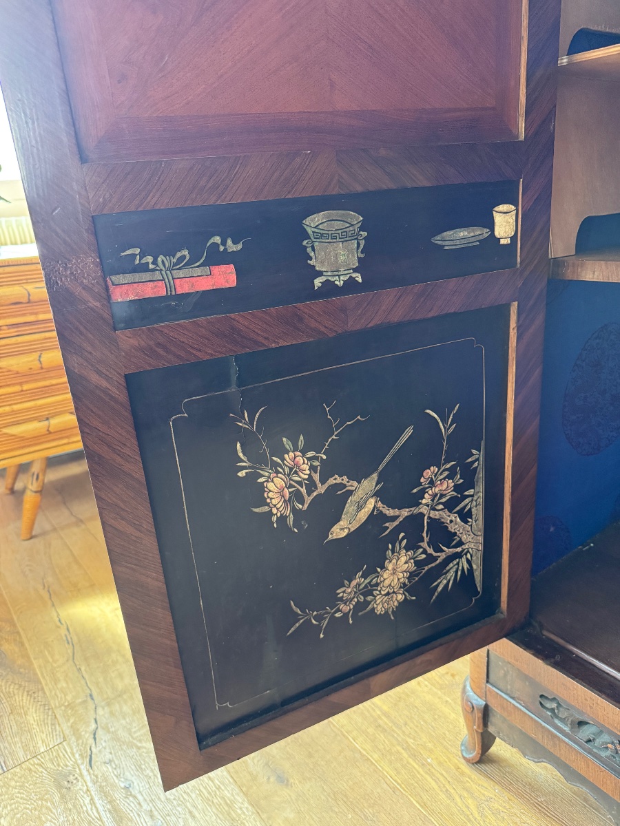 Armoire en laque de Chine panneaux du XVIII ème siècle -photo-3