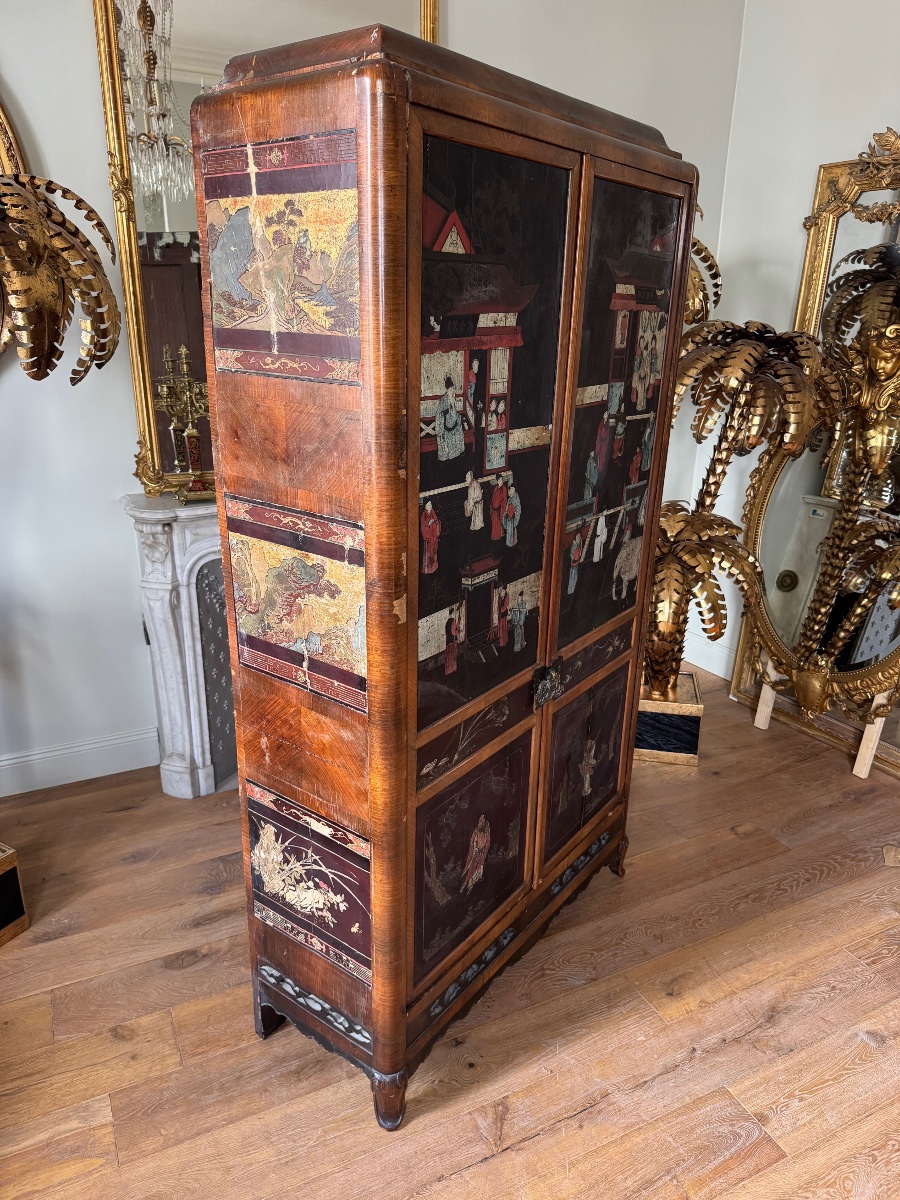 Armoire en laque de Chine panneaux du XVIII ème siècle -photo-4