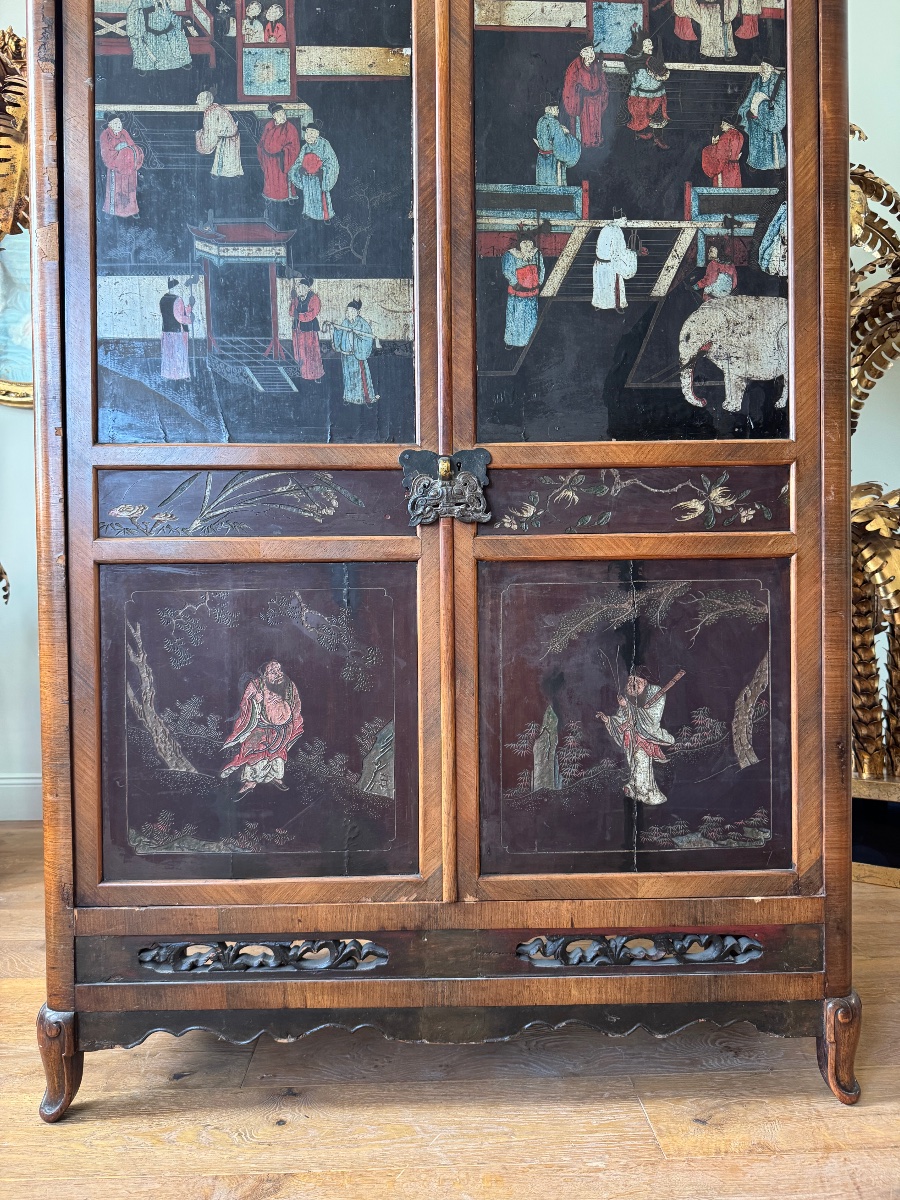 Armoire en laque de Chine panneaux du XVIII ème siècle -photo-6
