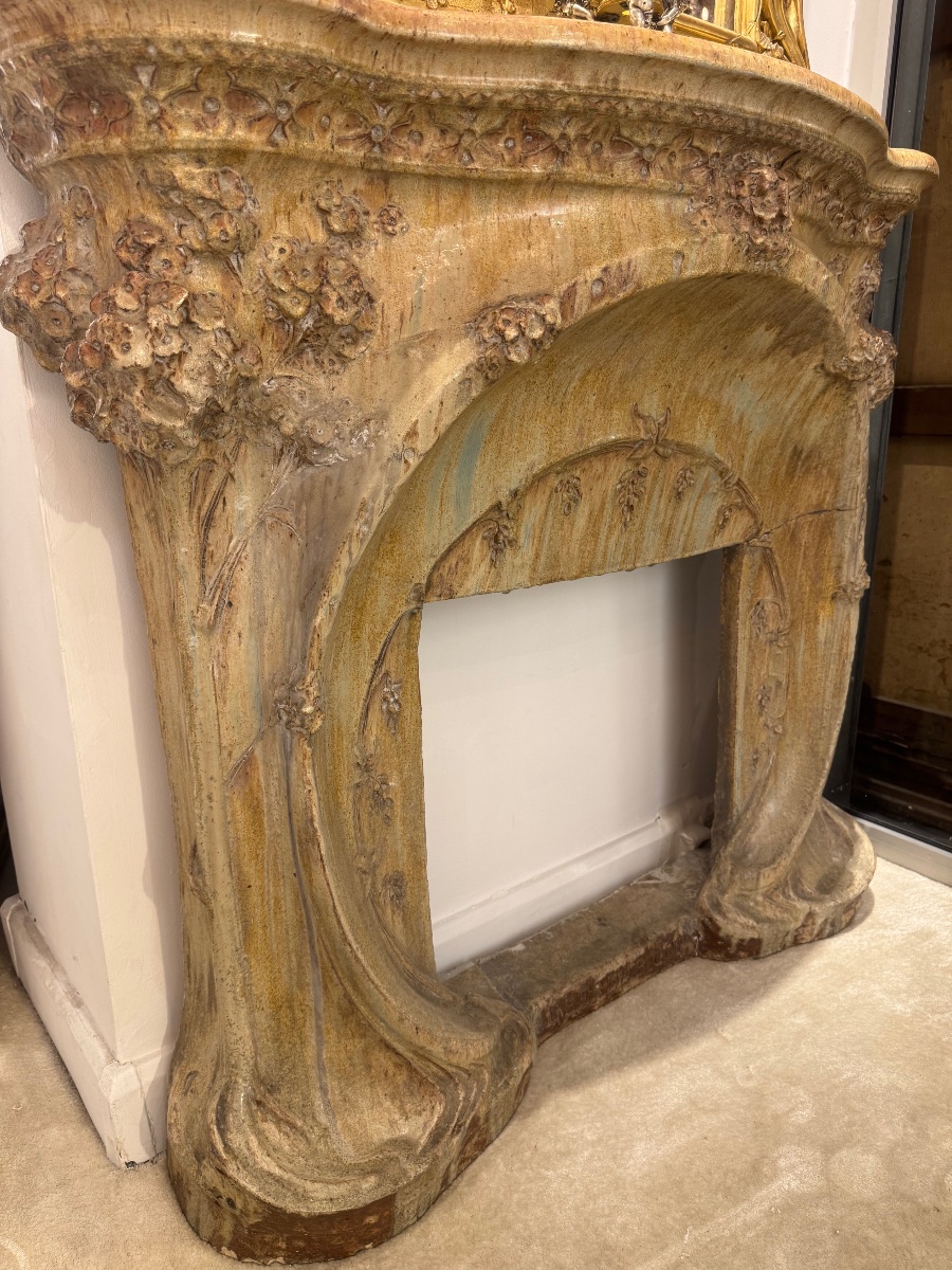 Alexandre Bigot (1862–1927), Art Nouveau-style Fireplace Made Of Glazed Stoneware-photo-1
