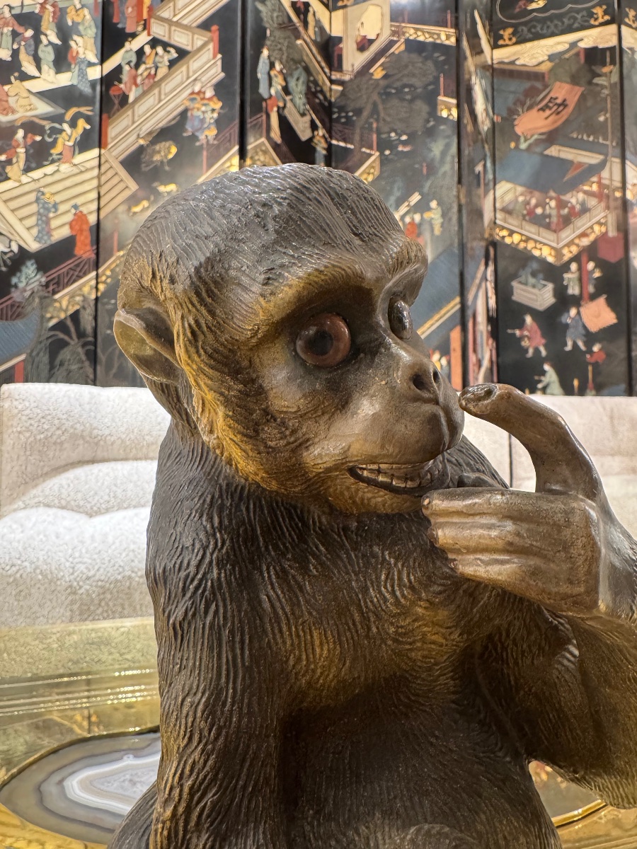 Singe en céramique travail Autrichien de la fin du XIX ème siècle -photo-4